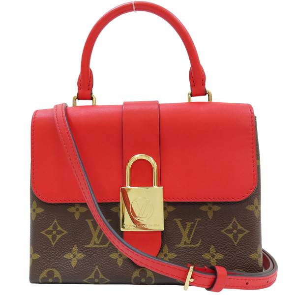 【二手名牌BRAND OFF】LOUIS VUITTON 路易威登 紅色牛皮 棕色 原花 PVC塗層帆布 Locky BB 两用包 M44322