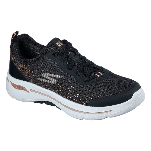 SKECHERS GOWALK ARCH FIT 女款 黑色 休閒 透氣 健走鞋 124486BKGD【KAORACER】