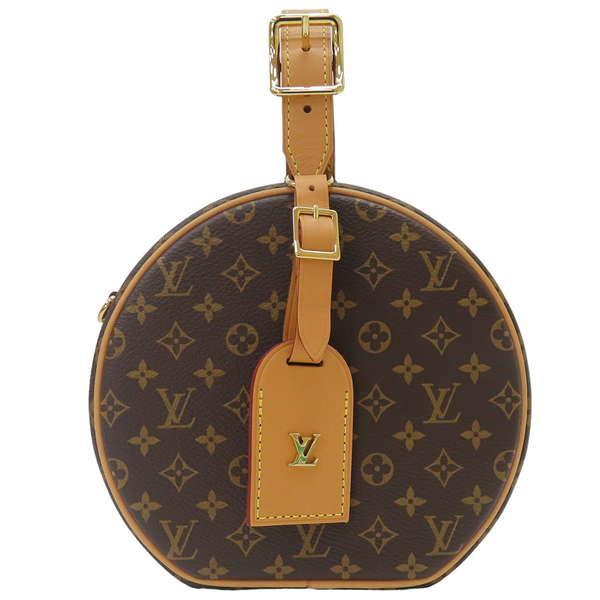 【二手名牌BRAND OFF】LOUIS VUITTON LV 路易威登 棕色 原花 圓餅硬殼 Petite Boite Chapeau 兩用包 M43514