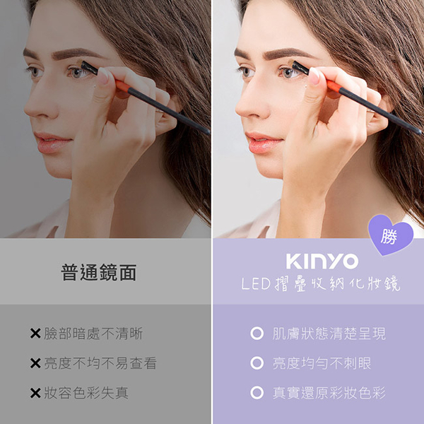 KINYO 充電式LED摺疊收納化妝鏡 product thumbnail 7