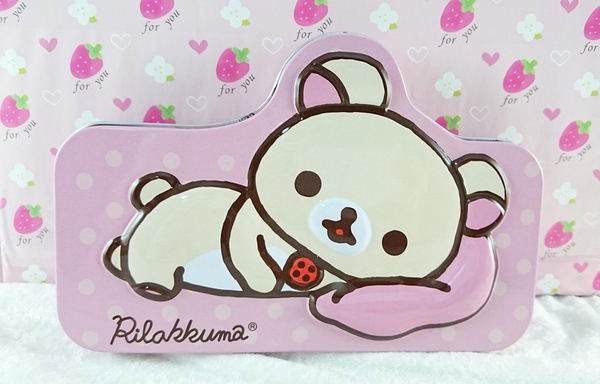 【震撼精品百貨】Rilakkuma San-X 拉拉熊懶懶熊~San-X 鉛筆盒/鐵製收納盒-牛奶妹躺/粉#02114