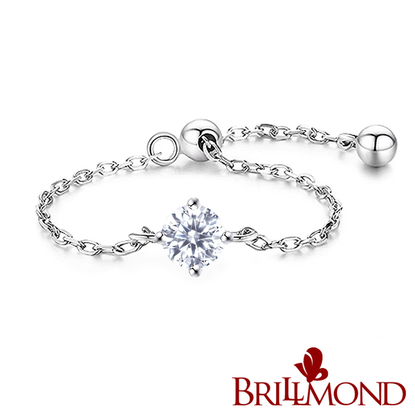 【BRILLMOND JEWELRY】10分 冰鑽 925銀台 輕珠寶鏈戒(天然鑽石10分 925銀鍍白K金台) product thumbnail 4