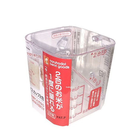 小禮堂 Inomata 日製 單耳方形塑膠量米杯 透明量米杯 米勺 (透明) 4905596-109488