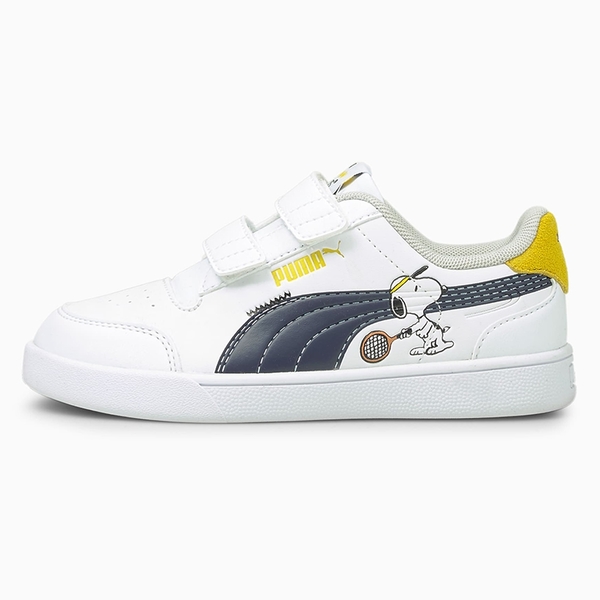 PUMA x PEANUTS Shuffle 童鞋 中童 休閒 史努比 聯名系列 魔鬼氈 白 藍 黃【運動世界】37574001