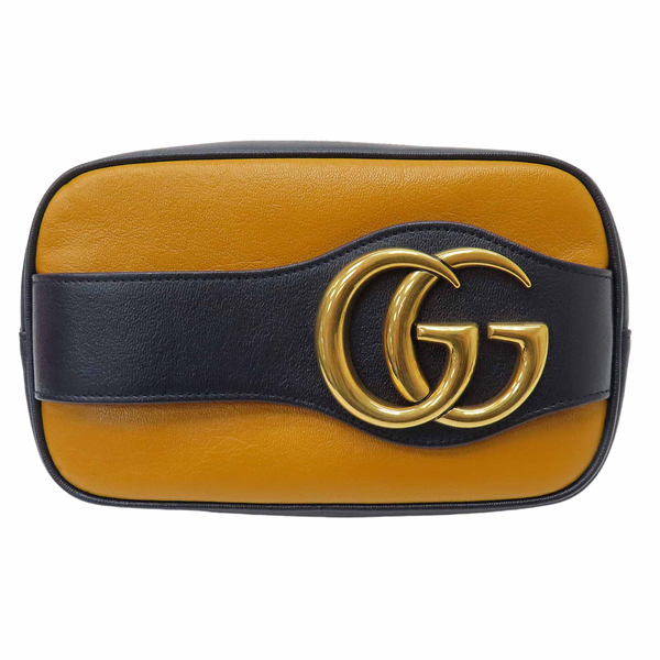 【二手名牌BRAND OFF】GUCCI 古馳 黃色 牛皮 手拿包