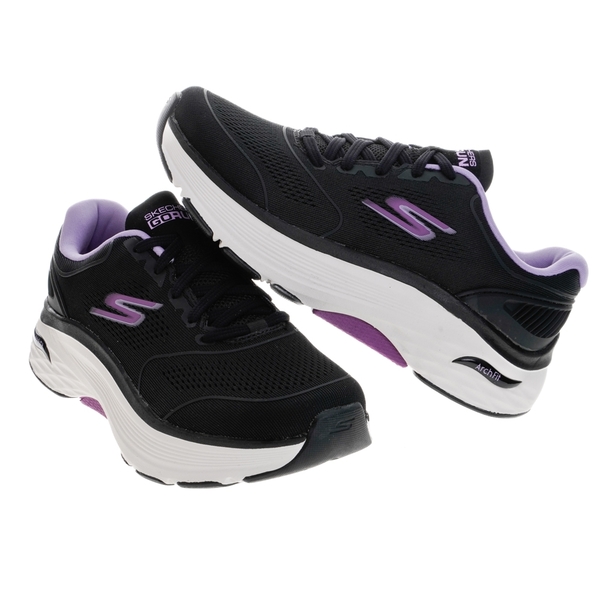SKECHERS MAX CUSHIONING ARCH FIT 女款 慢跑鞋 黑紫 128923WBKLV【KAORACER】 product thumbnail 3