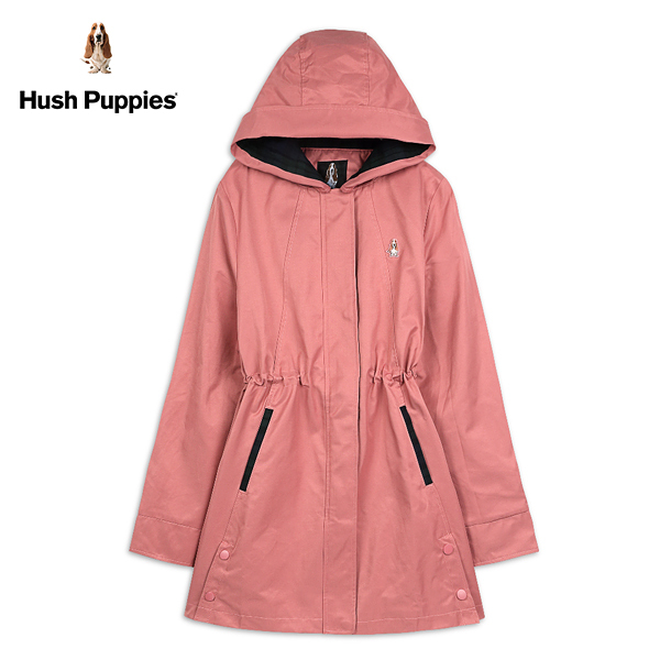 Hush Puppies 外套 女裝連帽抽繩長版風衣外套