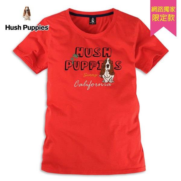 Hush Puppies T恤 女裝立體感植絨印花文字刺繡狗短袖T恤 product thumbnail 3