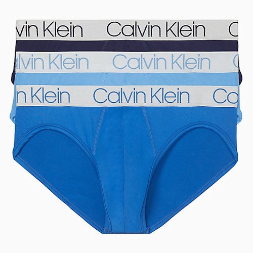 Calvin Klein 男時尚纖維彈力三角內褲3件裝(藍色系)