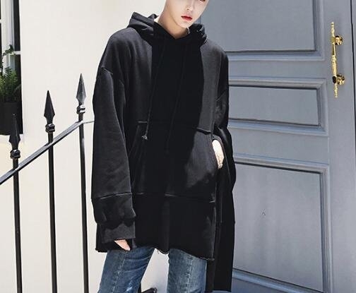 FINDSENSE Z1 韓國 時尚 潮 男 寬鬆連帽衛衣外套 兩邊袖子不一樣
