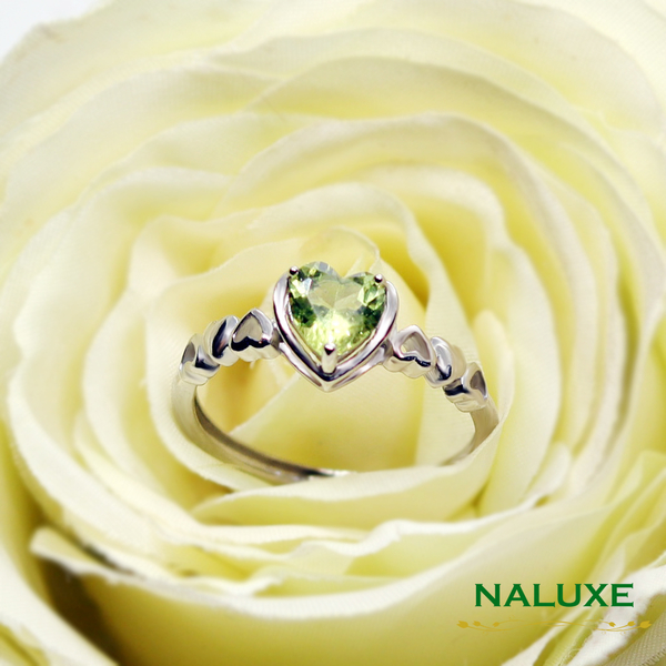 【Naluxe】天然寶石橄欖石心有所屬戒指(八月誔生石幸運守護石) product thumbnail 3
