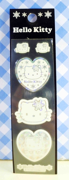 【震撼精品百貨】Hello Kitty 凱蒂貓~KITTY貼紙-閃光貼紙(長條)-白心(大)