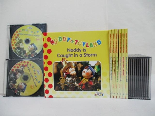 【書寶二手書T3／少年童書_A38】Noddy in Toyland-Noddy is Caught in a Storm等_7書+7CD+7DVD合售