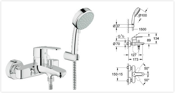 【 麗室衛浴】殺很大 德國GROHE EUROSTYLE系列 單槍面盆龍頭 + 淋浴龍頭組 + 滑桿 product thumbnail 3