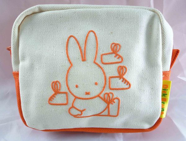 【震撼精品百貨】Miffy 米菲兔米飛兔~寬型帆布化妝包『橘&藍&綠』