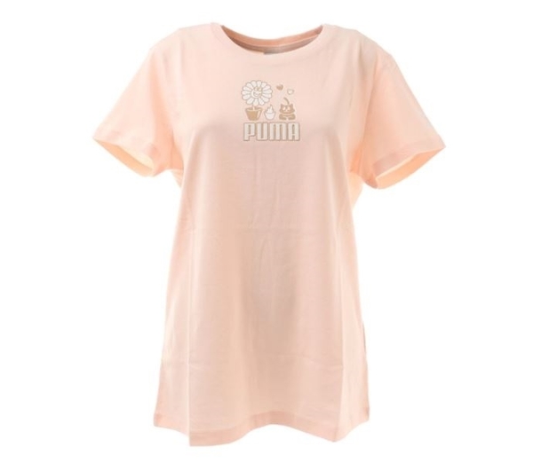 PUMA Summer Streetwear 女款粉色休閒短袖上衣 53255227