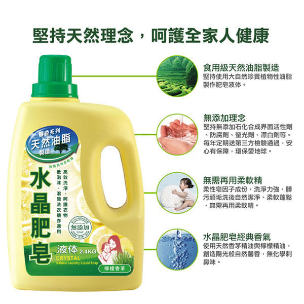 (任選)南僑水晶肥皂液體洗衣精補充包 1600ml*6入/箱-贈差旅皂組*3塊(檸檬香茅/櫻花百合/薰衣馬鞭草)