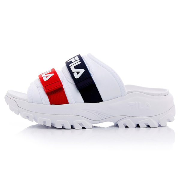 FILA OUTDOOR SLIDE 白藍紅 女生 鋸齒 黏帶 造型 拖鞋 5-S630T-125 product thumbnail 2