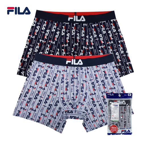 FILA 條紋滿版Logo平口褲M~XL 男內褲 舒適透氣 柔軟 滑順 高彈力 四角褲 內著 內褲【愛買】 product thumbnail 2