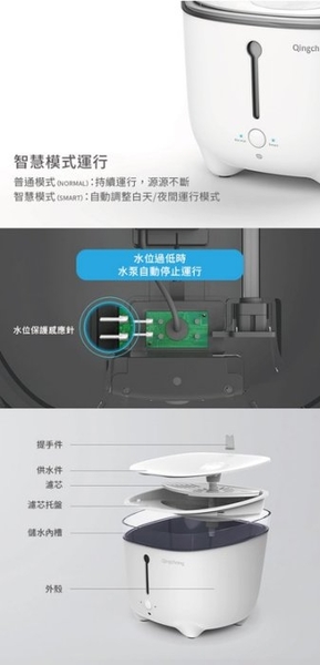 『寵喵樂旗艦店』輕寵 Qingchong 寵物智慧飲水機/淨水機(紫外線燈抗菌版) 4重過濾 寵物安心飲水 product thumbnail 4