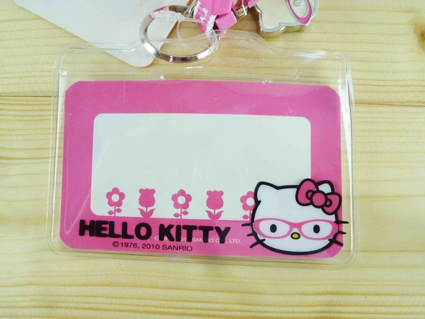 【震撼精品百貨】Hello Kitty 凱蒂貓~KITTY證件套附繩-眼鏡圖案-粉色 product thumbnail 4