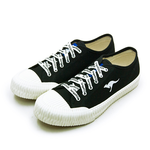 LIKA夢 KangaROOS 帆布厚底餅乾鞋 CRUST藍標系列 黑米 91260 男