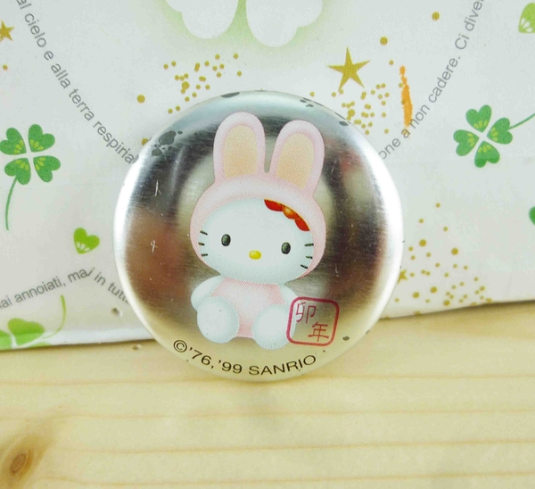 【震撼精品百貨】Hello Kitty 凱蒂貓~KITTY別針-圓型-生肖系列-兔圖案