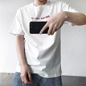 YN韓格 夏季圓領短袖T恤男流行純棉潮牌潮流個性時尚印花半袖體恤打底衫