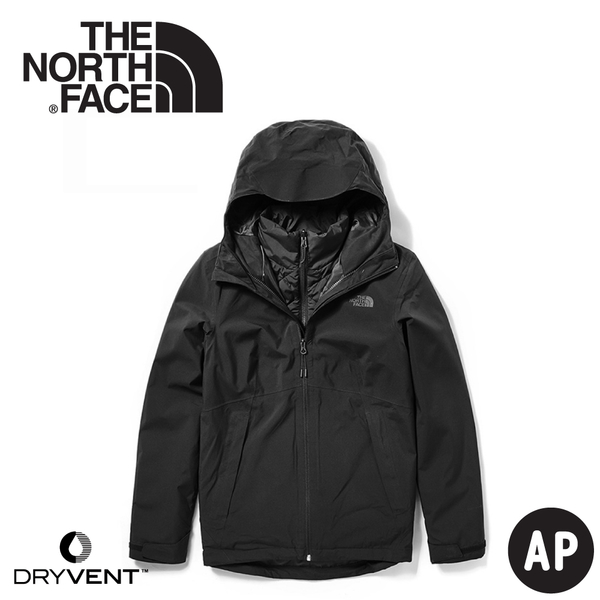 【The North Face 女 DryVent兩件式化纖防水外套《黑》】46IC/防水外套/保暖外套/防風外套