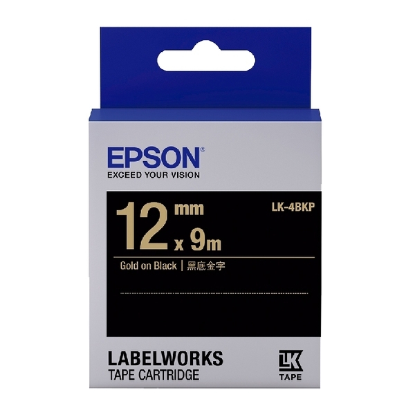 EPSON LK-4BKP C53S654407 粉彩系列黑底金字標籤帶 12mm product thumbnail 2