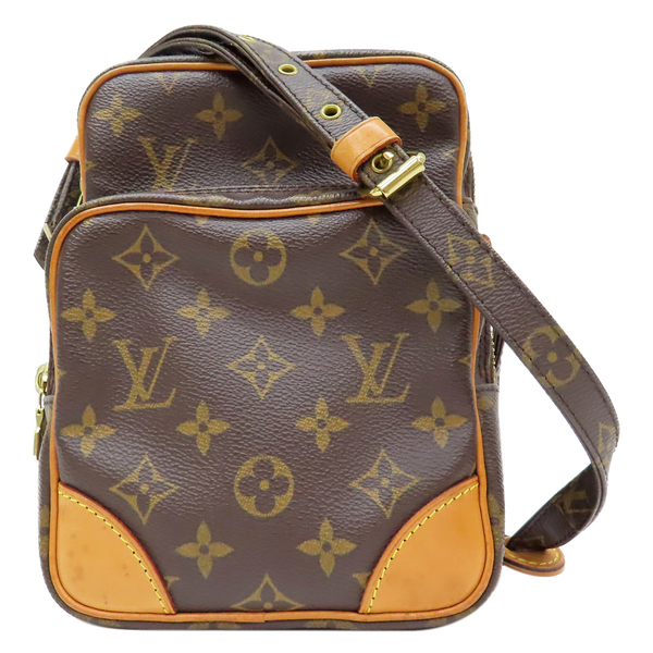 【二手名牌BRAND OFF】LOUIS VUITTON LV 路易威登 棕色 原花 PVC塗層帆布 Amazone 子母包 M45236