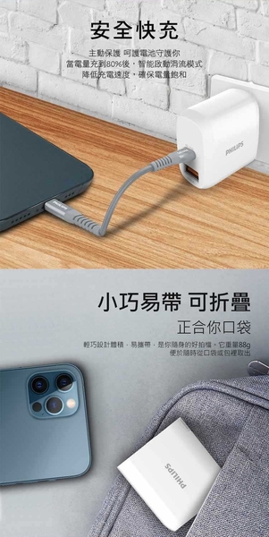 PHILIPS飛利浦20W 2port PD充電器DLP4326C product thumbnail 5