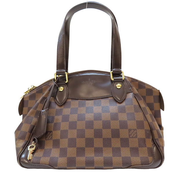 【二手名牌BRAND OFF】LOUIS VUITTON LV 路易威登 棕色 PVC塗層帆布 棋盤格 手提包 N41117