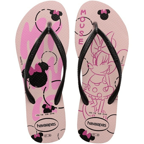 havaianas 哈瓦士 巴西人字拖 女款 slim disney 素描粉米妮 拖鞋 夾腳拖【南風百貨】