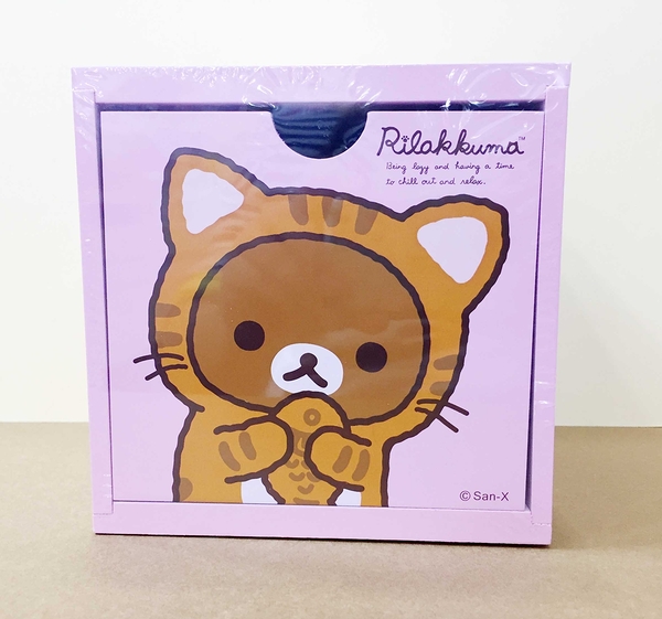 【震撼精品百貨】Rilakkuma San-X 拉拉熊懶懶熊~積木置物盒-粉色底