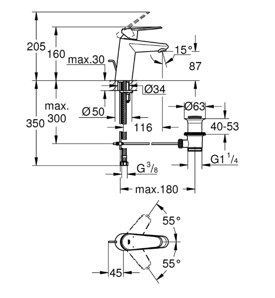 【麗室衛浴】德國GROHE 33190002 單槍面用龍頭 EURODISC COSMOPOLITAN 系列