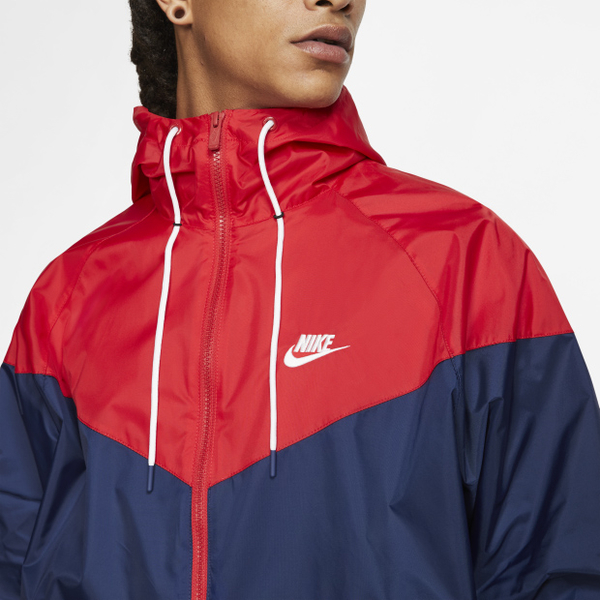 NIKE Sportswear 男裝 連帽外套 風衣 拉鍊口袋 拼接 內裡網布 紅藍 【運動世界】 AR2192-410 product thumbnail 3