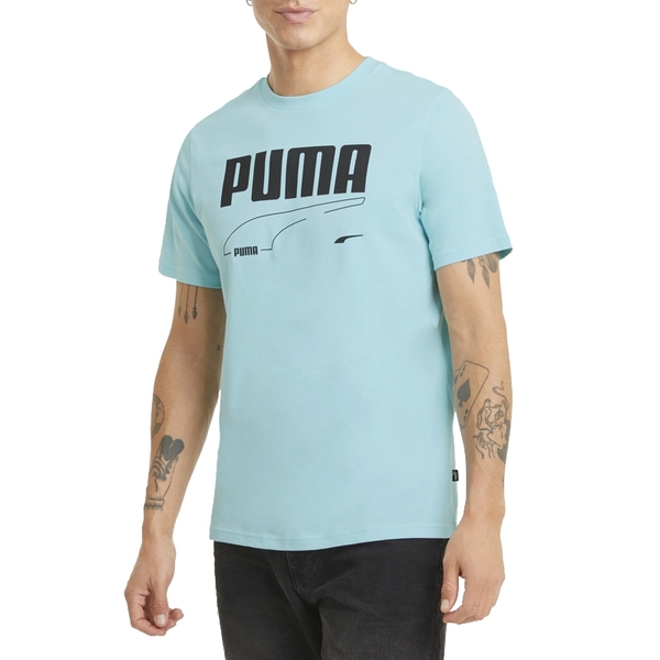 Puma Rebel 男 水藍色 短袖 上衣 基本系列 棉質 短T 圓領衫 短袖T恤 58573849 product thumbnail 4
