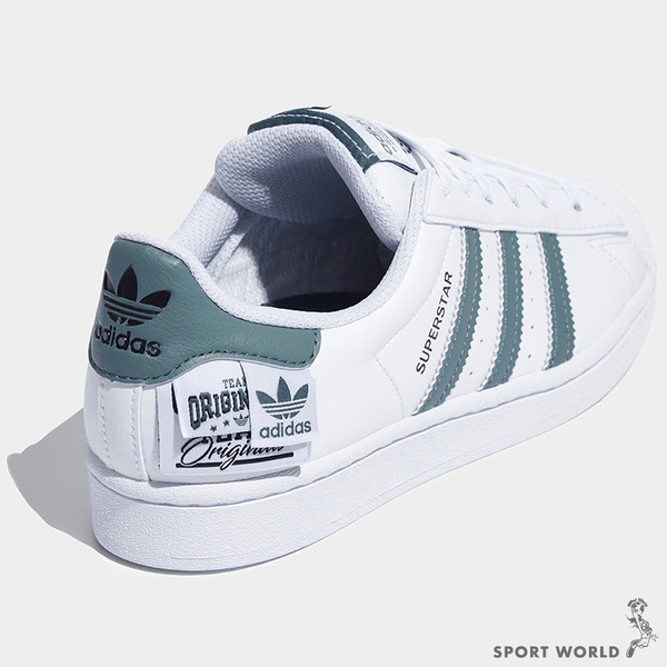 【現貨】Adidas Superstar 男鞋 女鞋 休閒鞋 標籤 白 綠 HQ6455 product thumbnail 5