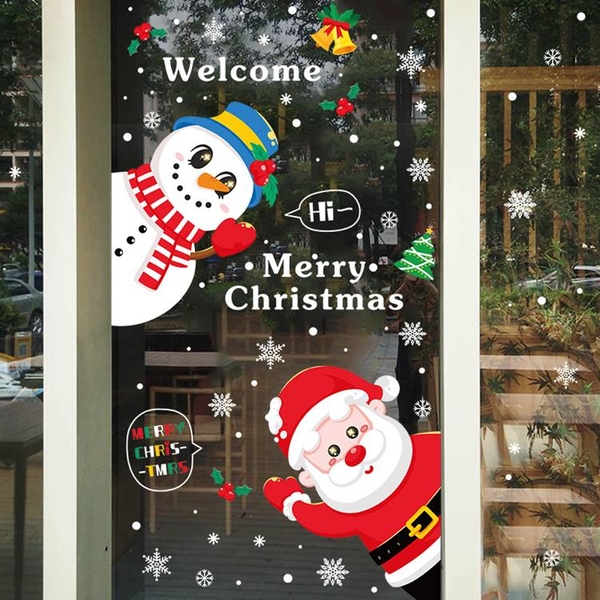 【橘果設計】聖誕老人與雪人靜電款 聖誕耶誕壁貼 聖誕裝飾貼 聖誕佈置 壁貼 牆貼 壁紙 product thumbnail 6