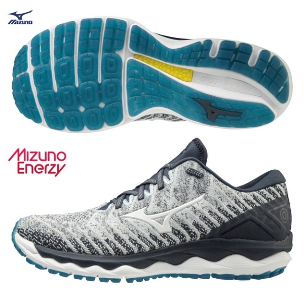 MIZUNO WAVE SKY WAVEKNIT 4 男鞋 慢跑 輕量 ENERZY 回彈 白黑藍【運動世界】J1GC202501
