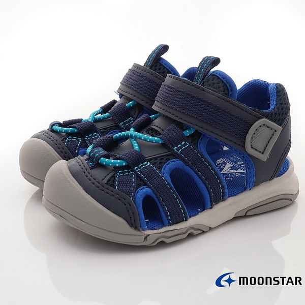 日本月星Moonstar機能童鞋頂級學步系列軟式彎曲護趾涼鞋款005C5深藍/005C6黑/005C9淺紫(中小童段) product thumbnail 3
