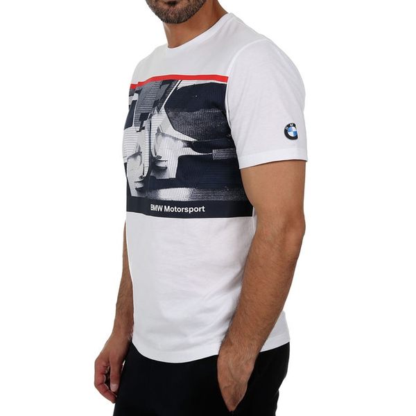 Puma BMW 白 男款 短袖 T恤 夜貓 棉質 透氣 短袖 T恤 運動 休閒 上衣 短袖 57526002