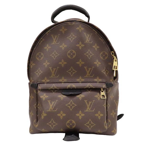 【二手名牌BRAND OFF】LOUIS VUITTON LV 路易威登 棕色 原花 PVC塗層帆 PLAM SPRINGS PM 後背包 M44871