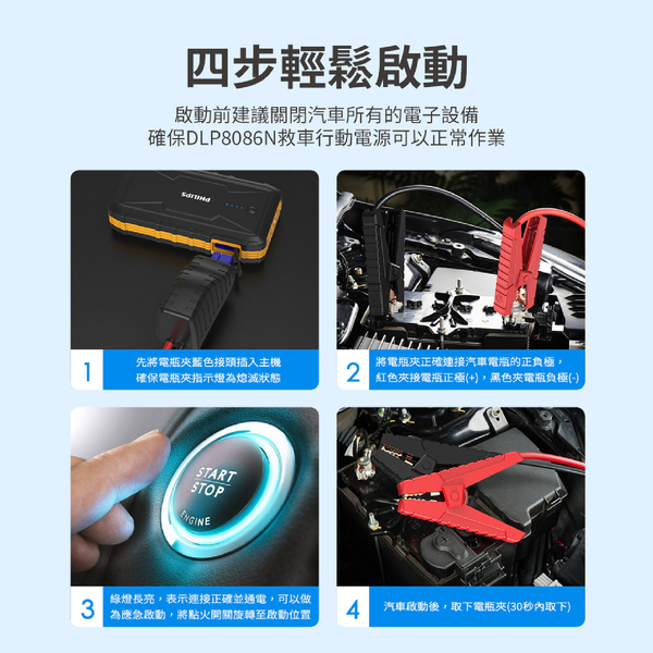 Philips 飛利浦 救車多功能行動電源 10000mAh｜DLP8086NB 救車電源 product thumbnail 6