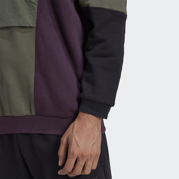Adidas Originals Field Half-Zip 男裝 長袖 半開式拉鍊 拼接 內刷毛 胸前口袋 黑綠紫【運動世界】GD5575 product thumbnail 8