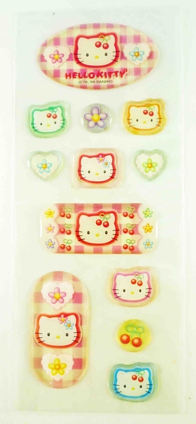 【震撼精品百貨】Hello Kitty 凱蒂貓~KITTY立體貼紙-橢圓櫻桃