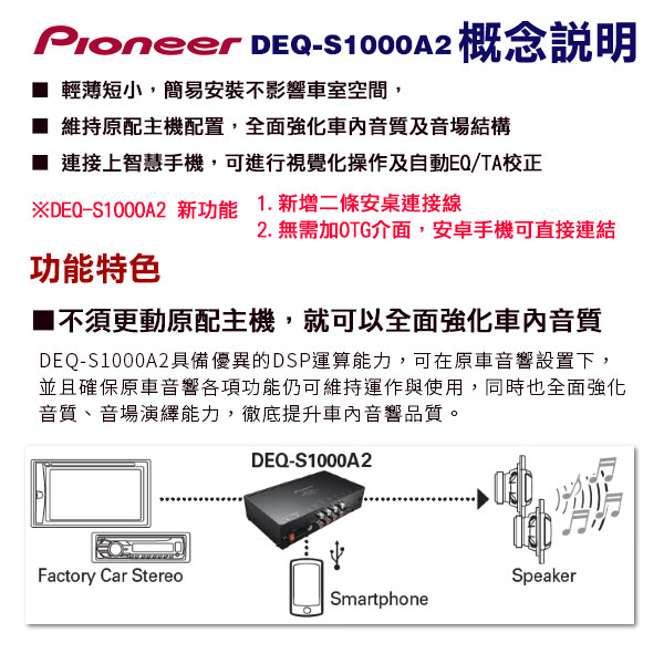 Pioneer】DSP音場處理擴大機DEQ-S1000A2＊調挍車內視聽環境先鋒公司貨