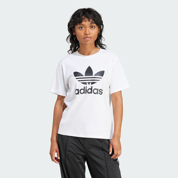 adidas 愛迪達 TREFOIL TEE 短袖 休閒 短T 白色 女 三葉草 IR9534