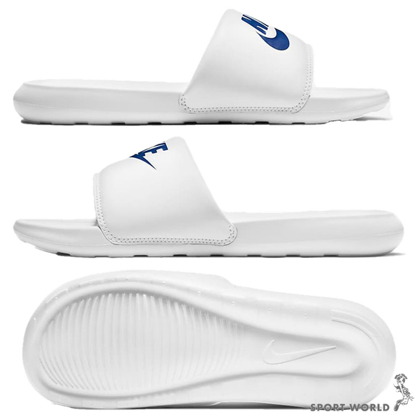 Nike 拖鞋 男女鞋 海綿 Victori One Slide 白藍【運動世界】CN9675-102 product thumbnail 3